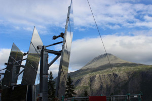 Mirrors bringing winter sunlight to Rjukan in Norway