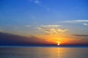Thailand sunrise over the ocean